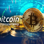 A high-tech, abstract visualization of a golden Bitcoin physical coin pulsating with digital energy lines against a dark background of global financial nodes.