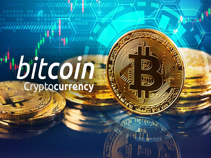 A high-tech, abstract visualization of a golden Bitcoin physical coin pulsating with digital energy lines against a dark background of global financial nodes.