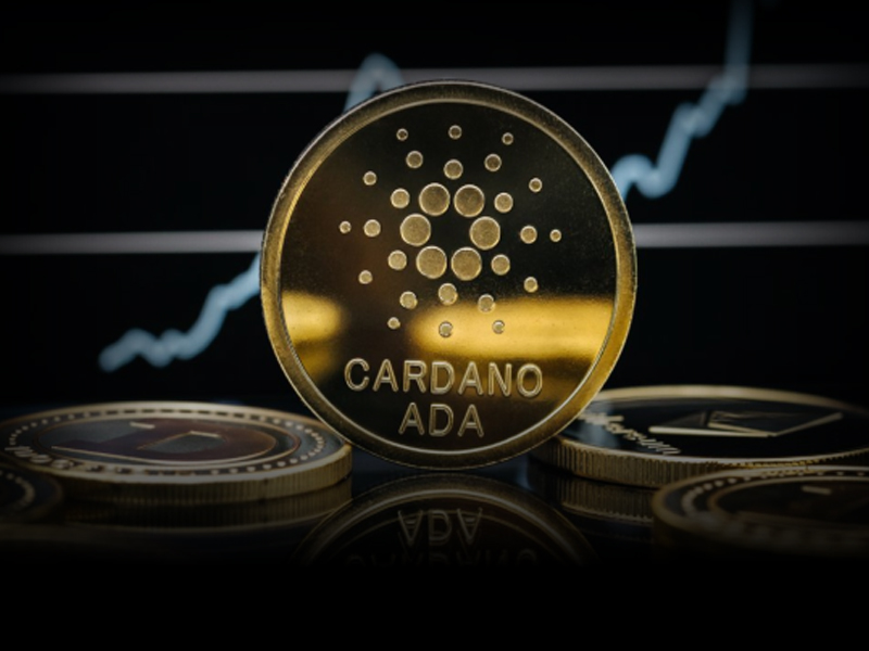 sophisticated 3D render of the Cardano logo floating in a digital assembly hall, with thousands of glowing lines connecting it to individual users, representing decentralized governance