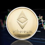 Abstract illustration of Ethereum logo connected to decentralized financial networks