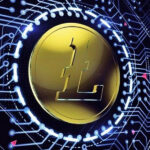 Visualization of Litecoin transactions across a decentralized network with blockchain nodes