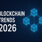 Illustration of interconnected crypto exchanges and analytics platforms. Abstract visualization of crypto market trends and digital asset platforms