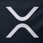 Abstract digital representation of XRP logo with global payment network graphics